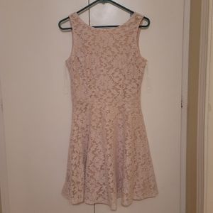 Speechless pink sparkly floral mesh dress